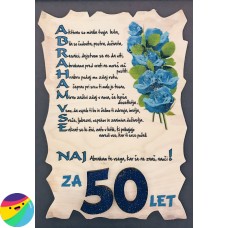 Leseni napis za 50 let - Abraham Moder